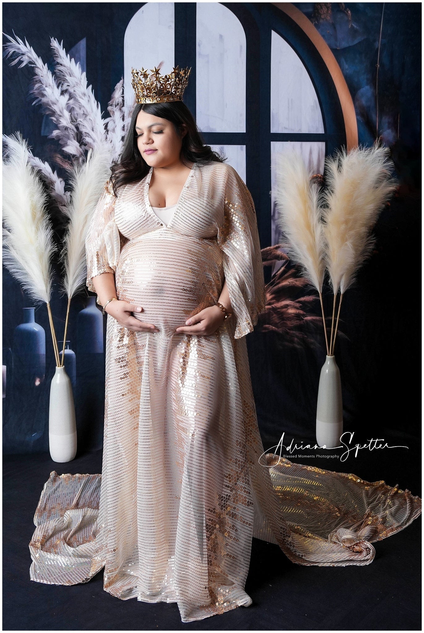 Boho Backdrop Dark Window Pampas Grass Bohemian Backdrop UK MRR10-53