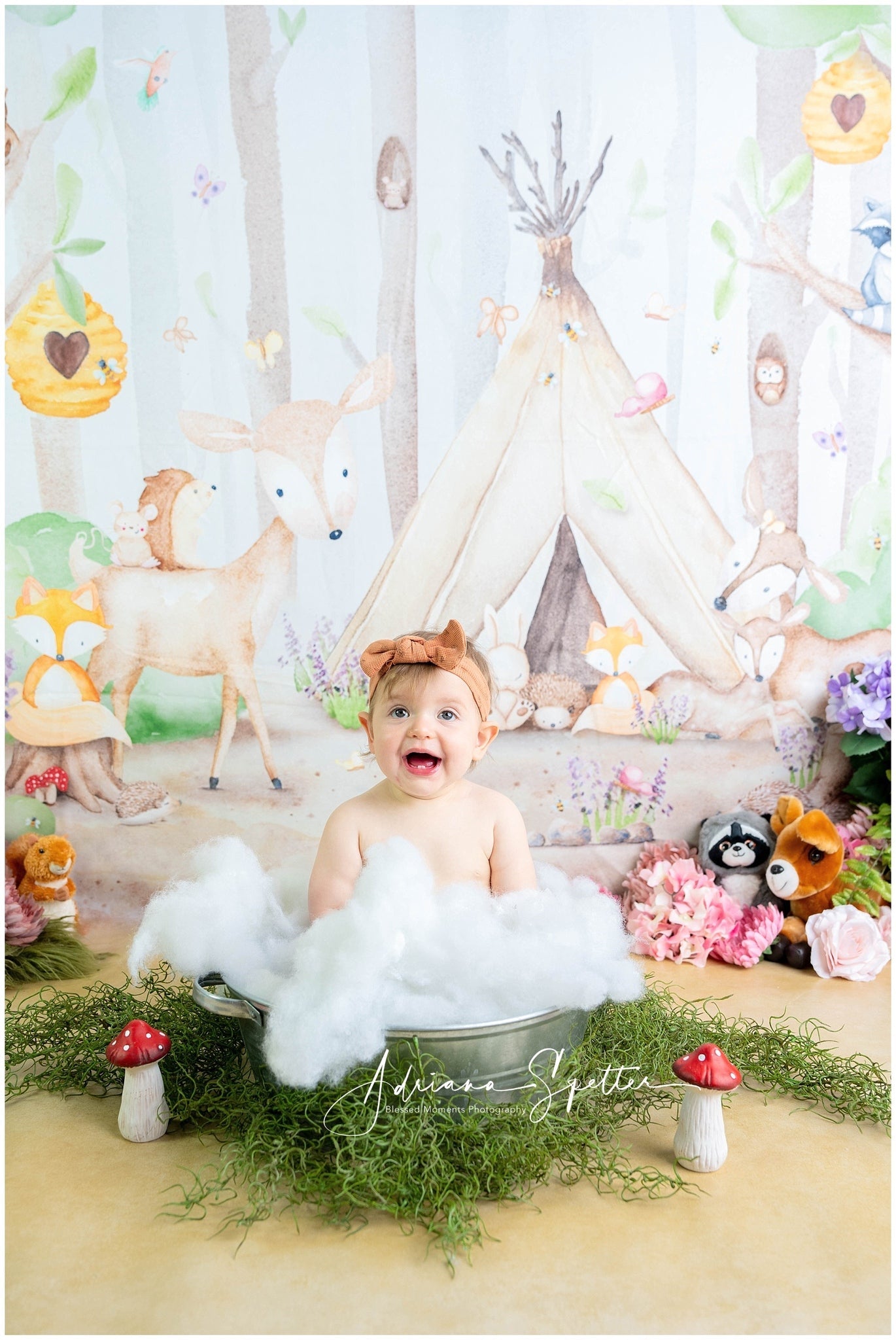 Forest Backdrop Animals Tent Trees Newborn Photography Backdrop UK MRR10-29