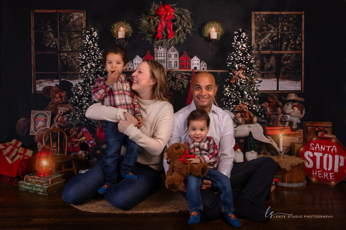 Christmas Trees Room Decoration Backdrop for Photography UK G-1434