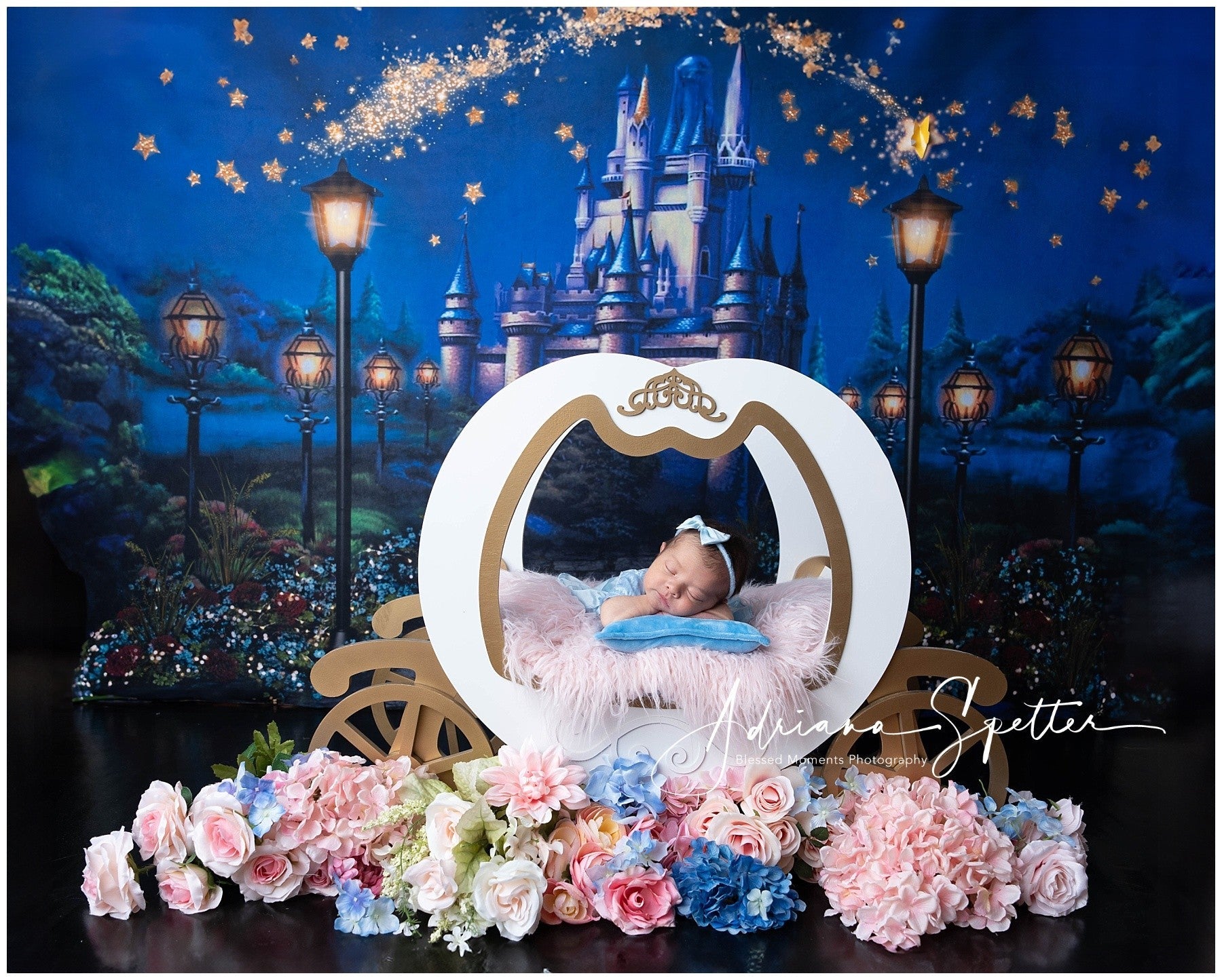 Castle Backdrop Magical Castle Stars Newborn Photography Backdrop UK MRR10-27