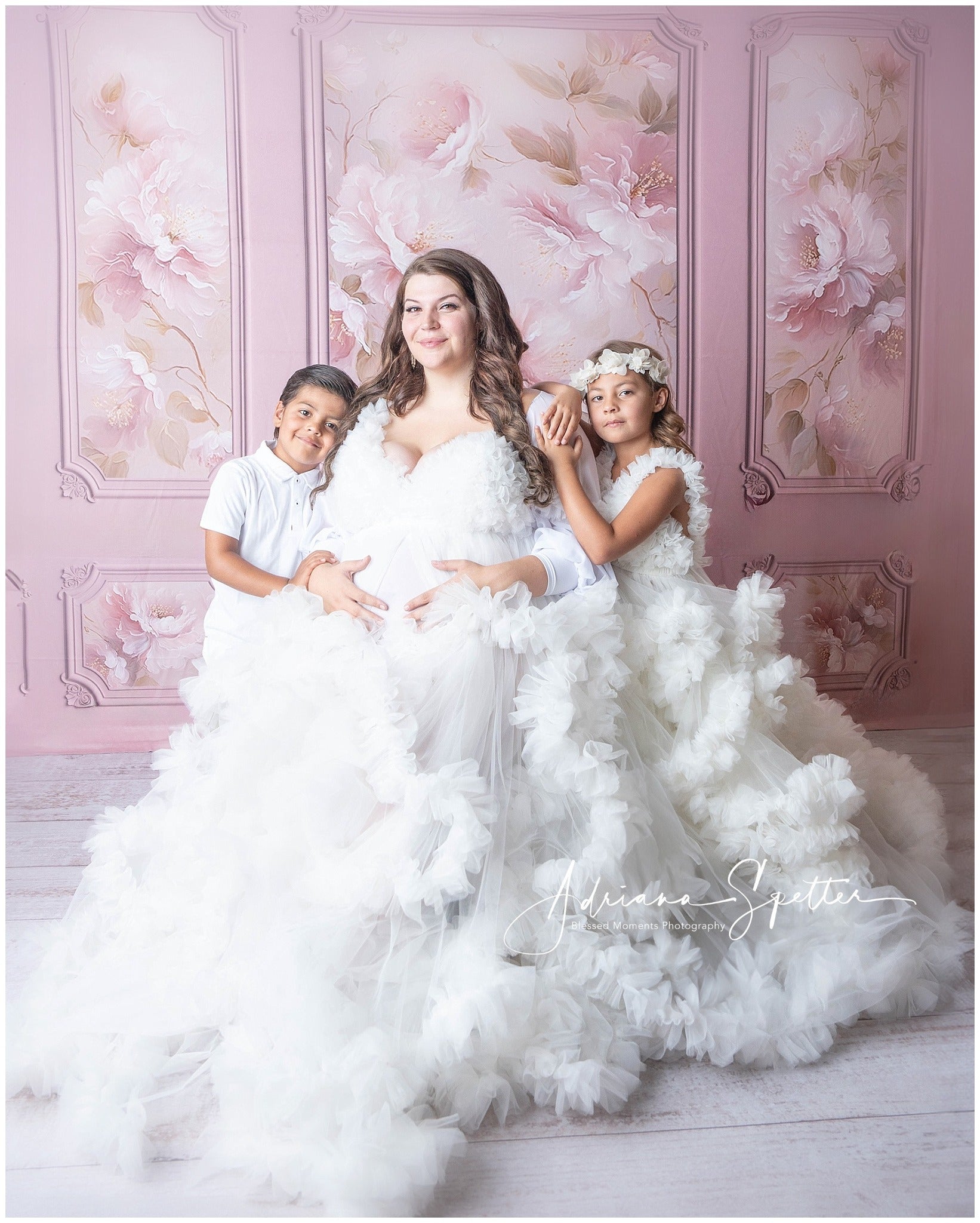 Vintage Wall Backdrop Pink Floral Elegant Wall Panels Vintage Backdrop UK MRR9-134