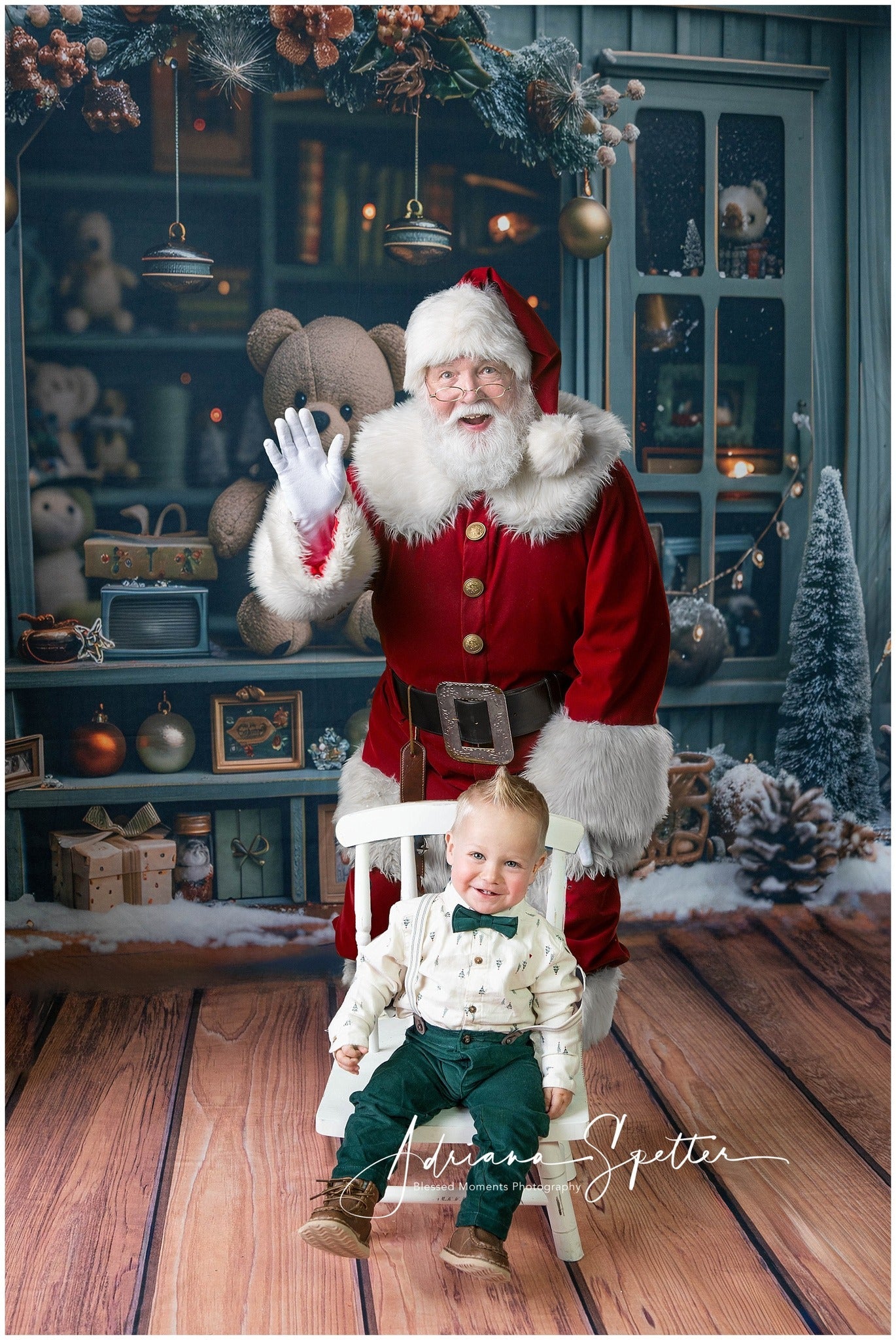 Christmas Photo Backdrop Teddy Bear Holiday Window Display Christmas Backdrops UK MRR9-130