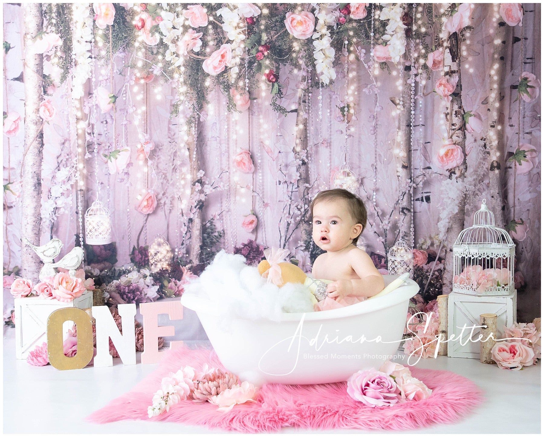 Flower Backdrop Romantic Garden Fairy Lights Valentine's Day Backdrop UK MRR9-116