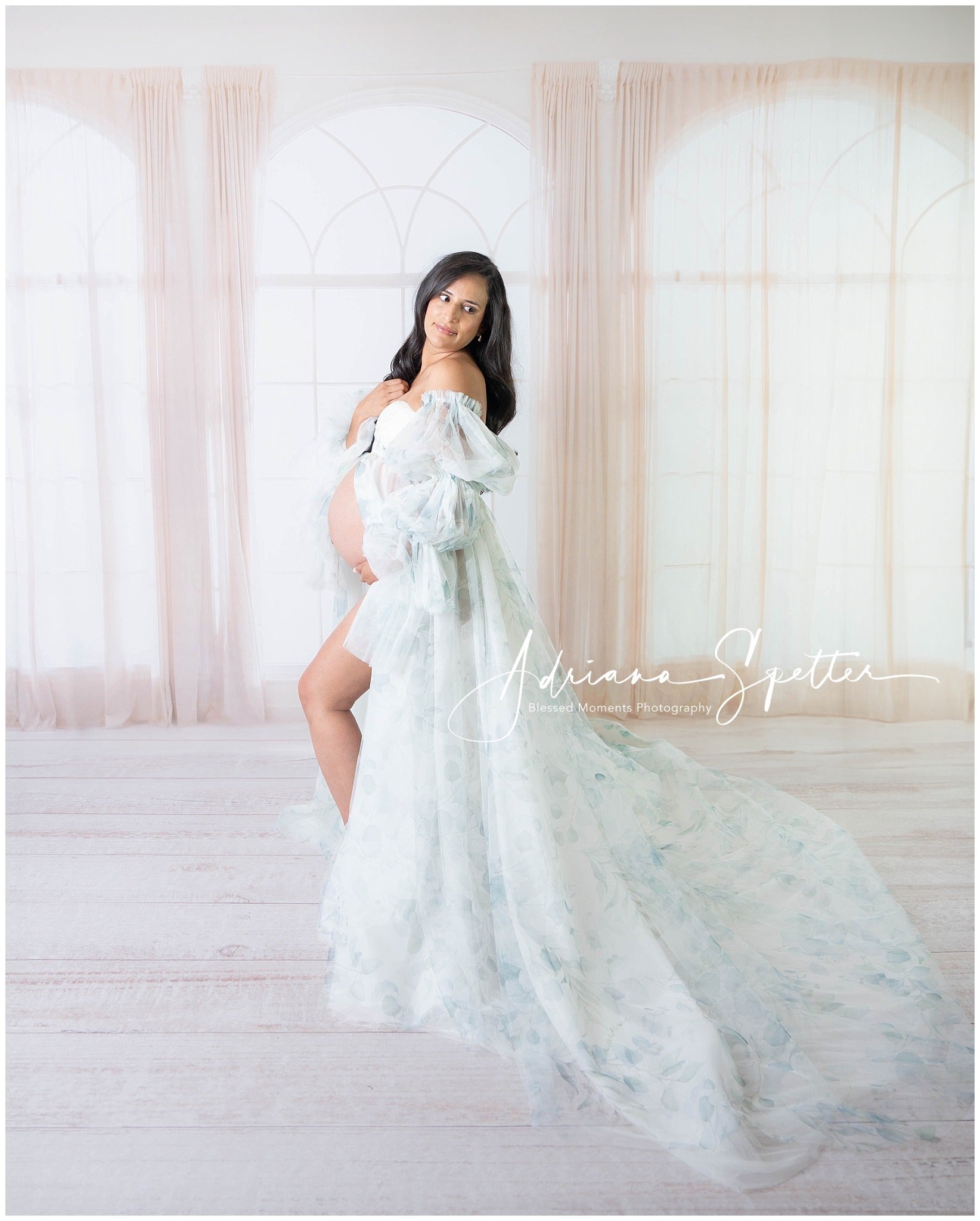 Vintage Photo Backdrop Elegant Sheer Window Drapes Vintage Backdrops UK MRR9-120