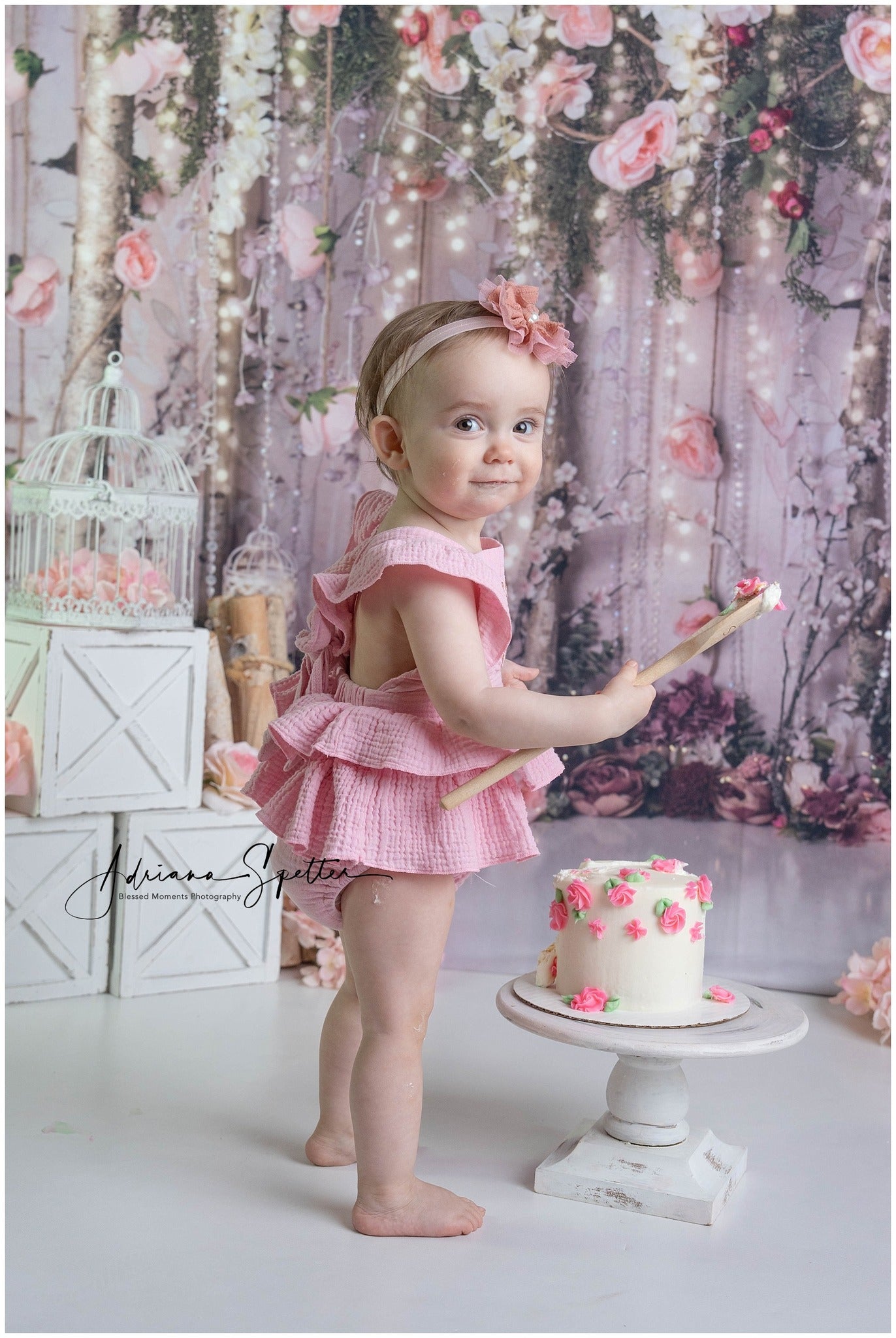 Flower Backdrop Romantic Garden Fairy Lights Valentine's Day Backdrop UK MRR9-116