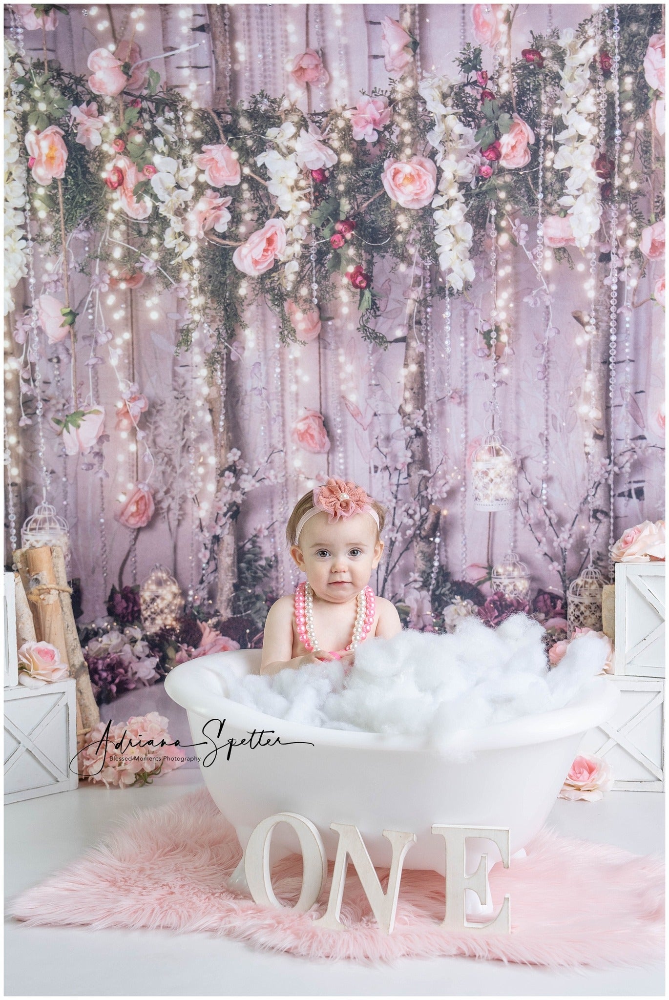 Flower Backdrop Romantic Garden Fairy Lights Valentine's Day Backdrop UK MRR9-116