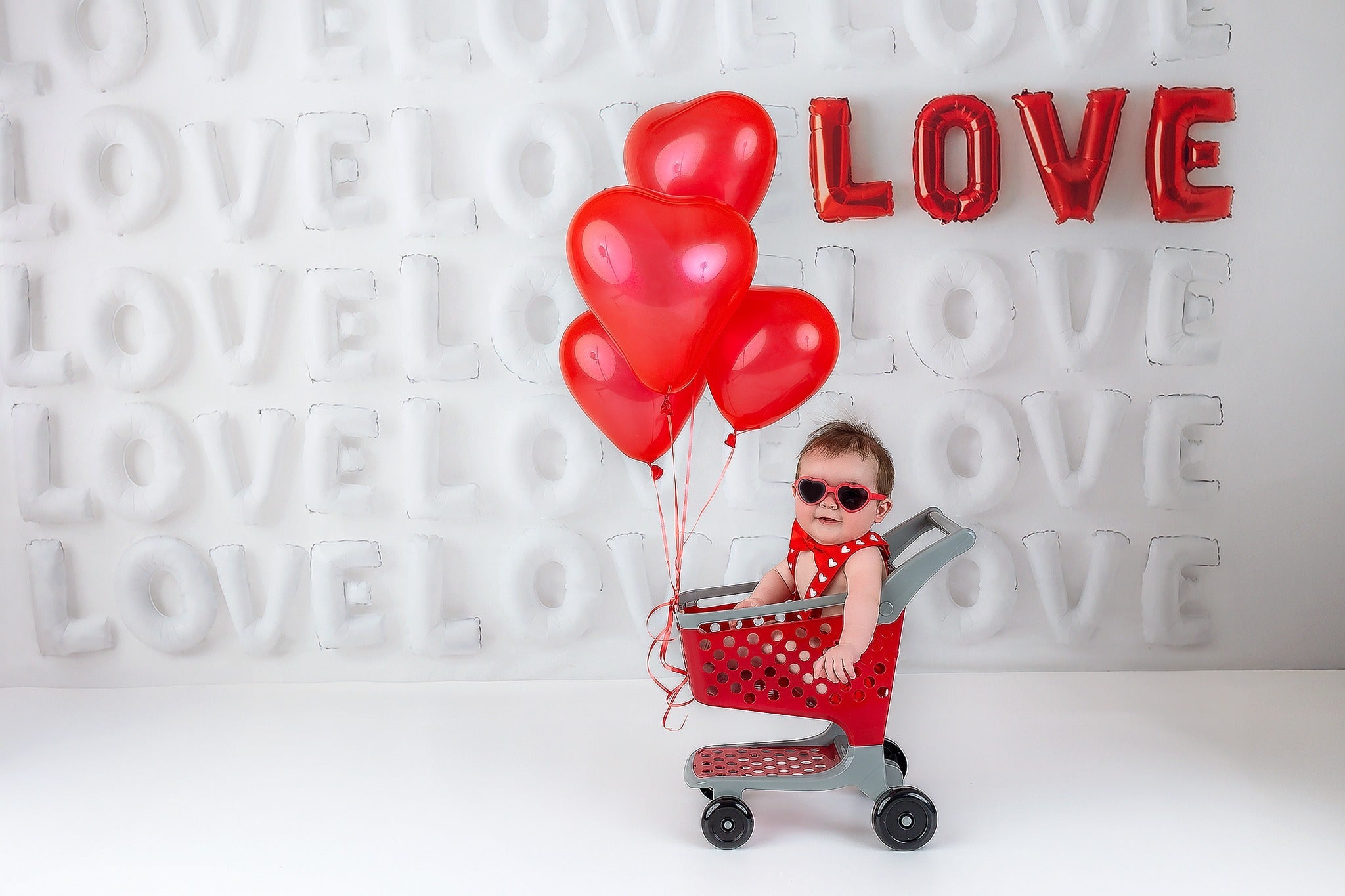 Valentine Backdrop White Red Love Letters Backdrop Valentine's Day Backdrop UK MRR9-53