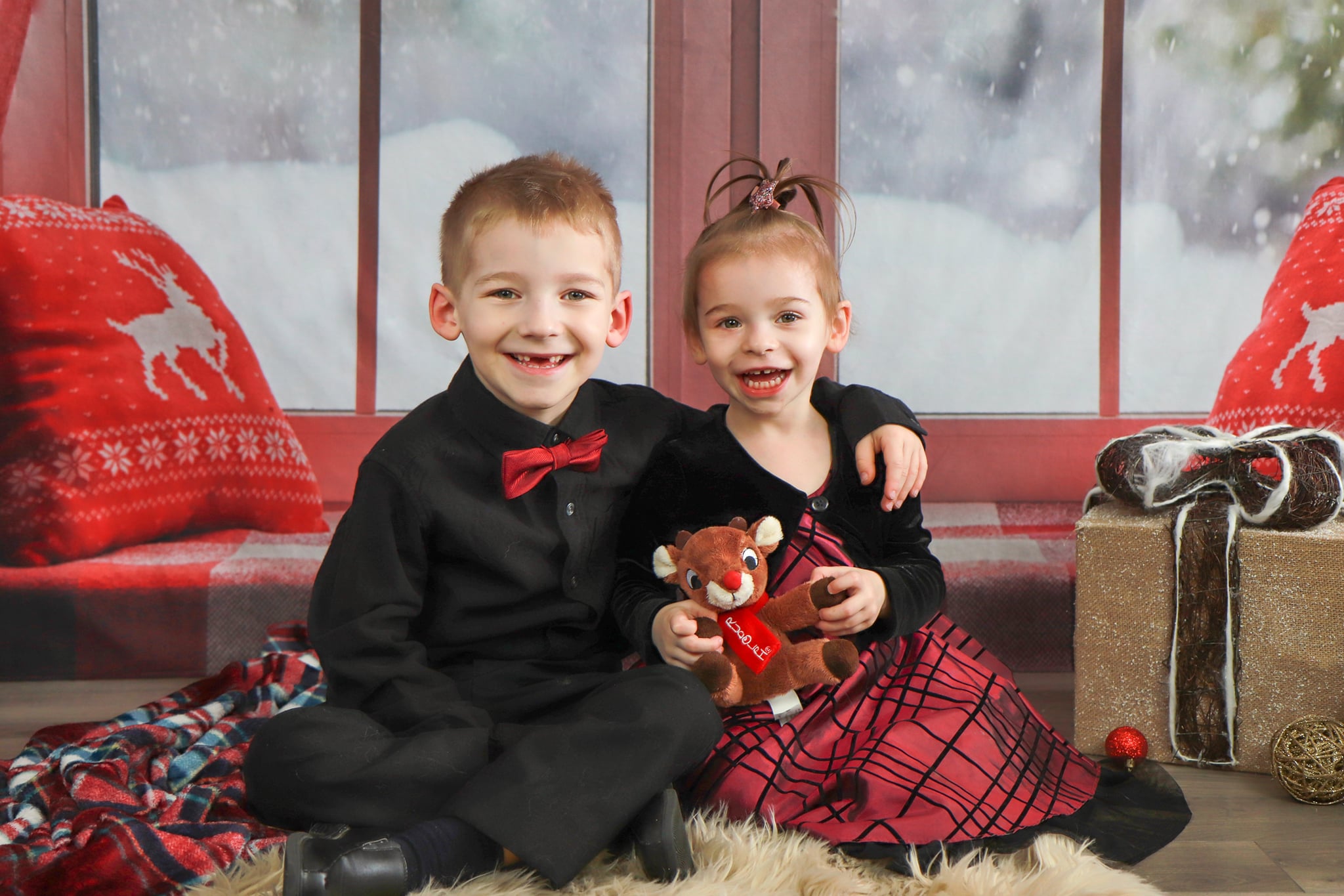 Christmas Snow And Sunshine Outside Window backdrop UK for Photography DBD-H19155