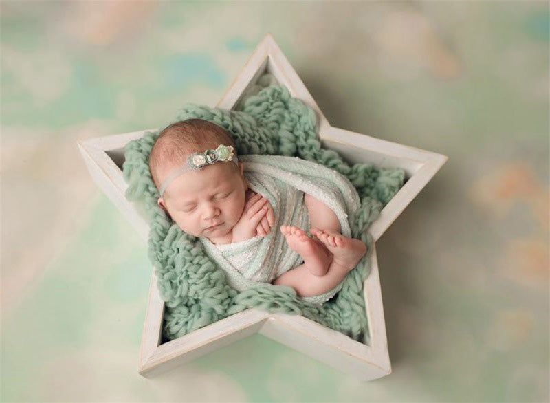 DBackdrop Wooden Star Shaped Newborn Photography Props SYPJ3(brown、yellow、white)