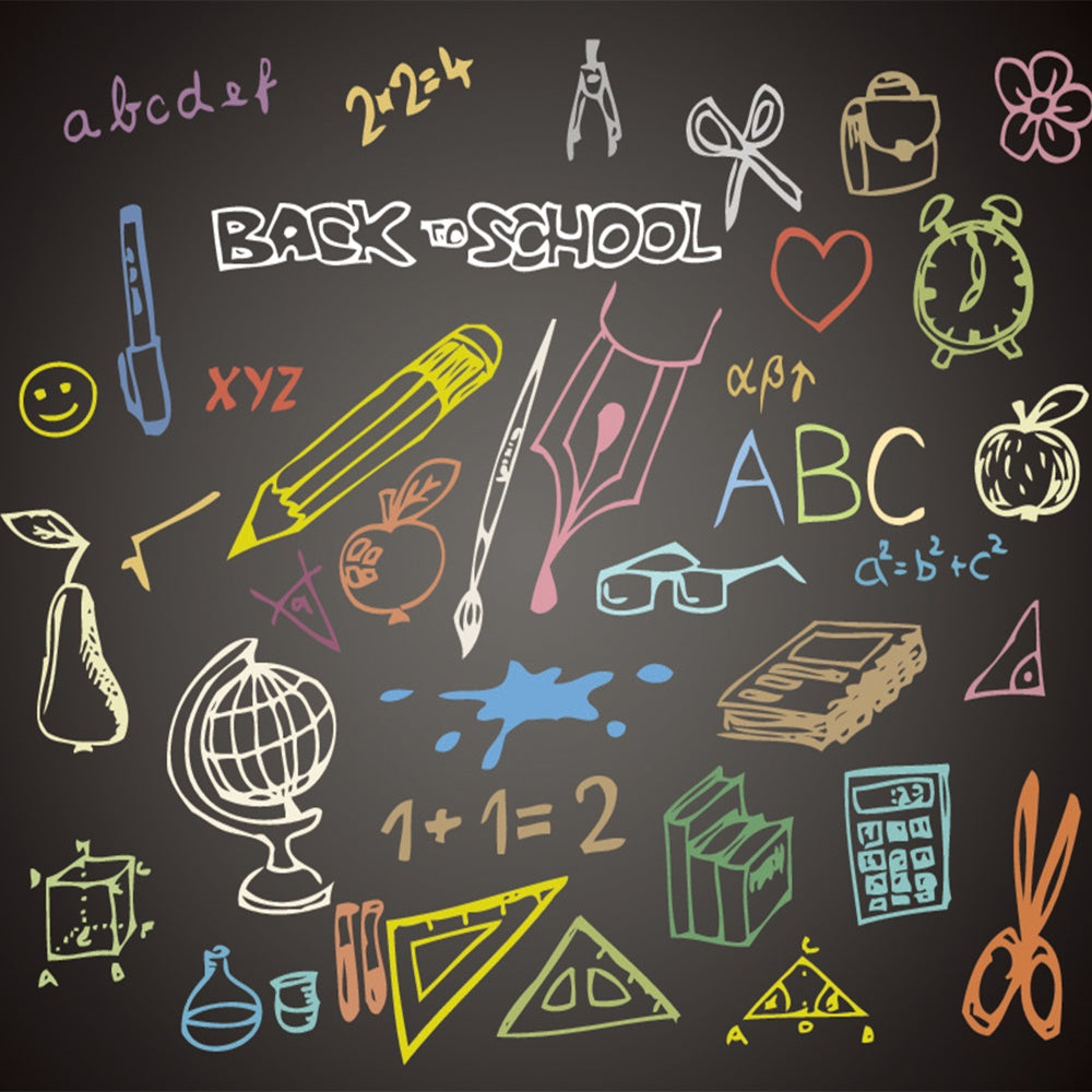 Colorful Chalkboard Back to School Backdrop UK BRP7-56
