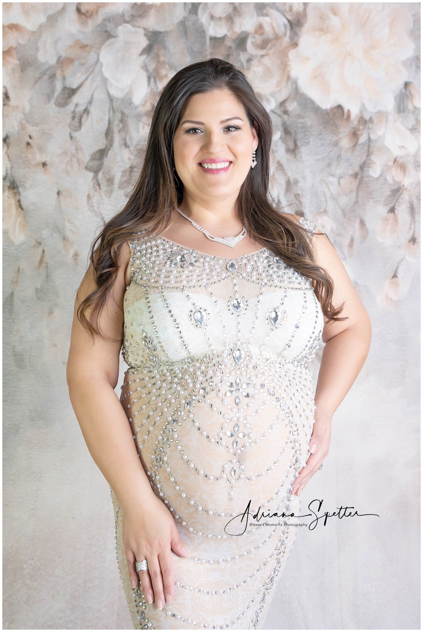 Vintage Backdrop Beige Hanging Floral Cascade Classic Photo Backdrop UK MRR9-115