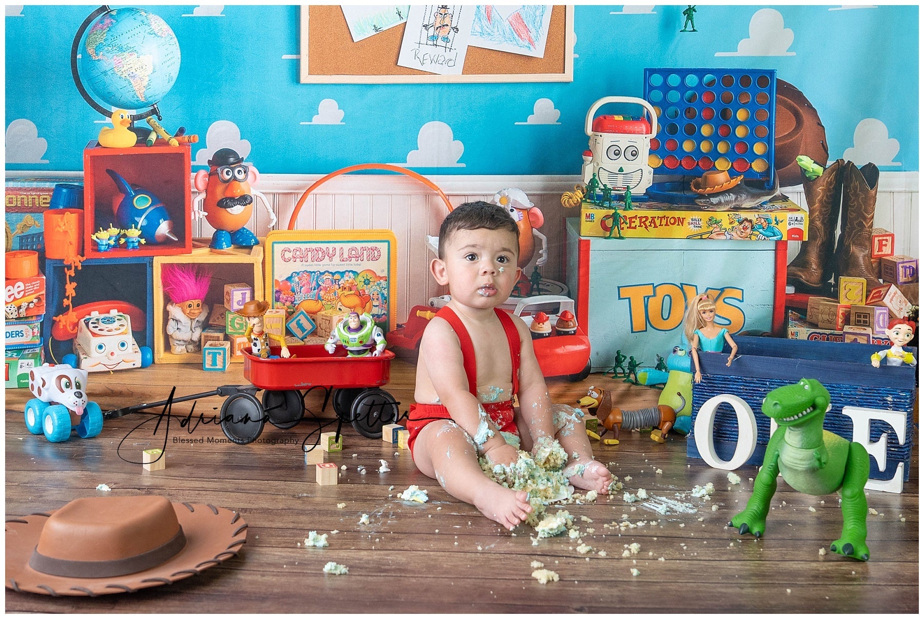 Back To School Backdrop Colorful Toy Story Playroom School Backdrop UK MRR9-114