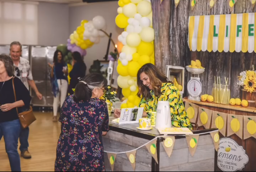 Summer Boardwalk Lemon Sale Booth Theme Backdrop RR3-24