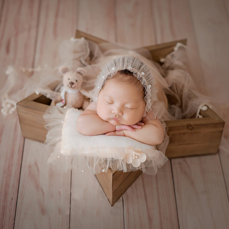 DBackdrop Wooden Star Shaped Newborn Photography Props SYPJ3(brown、yellow、white)