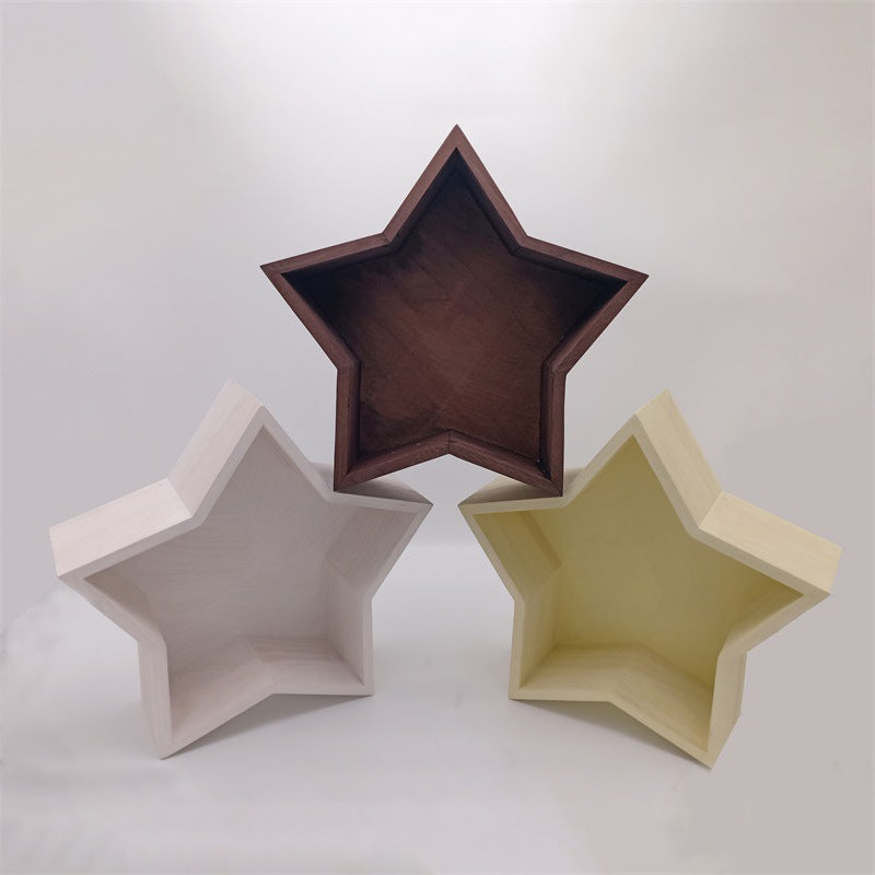 DBackdrop Wooden Star Shaped Newborn Photography Props SYPJ3(brown、yellow、white)