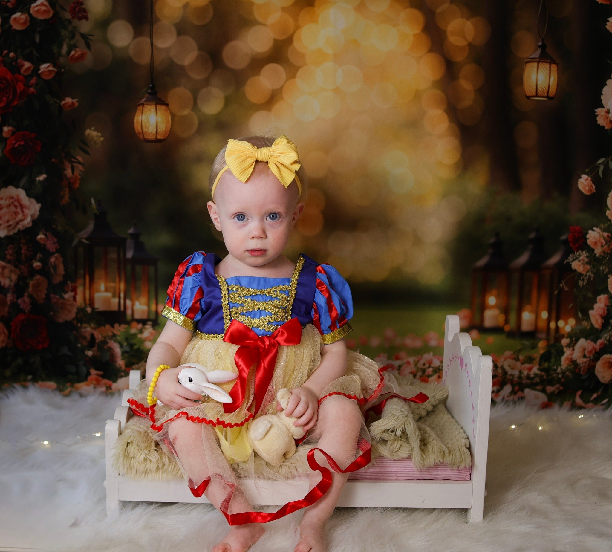 Flower Backdrop Romantic Rose Arch Lanterns Floral Photo Backdrop UK MRR9-81