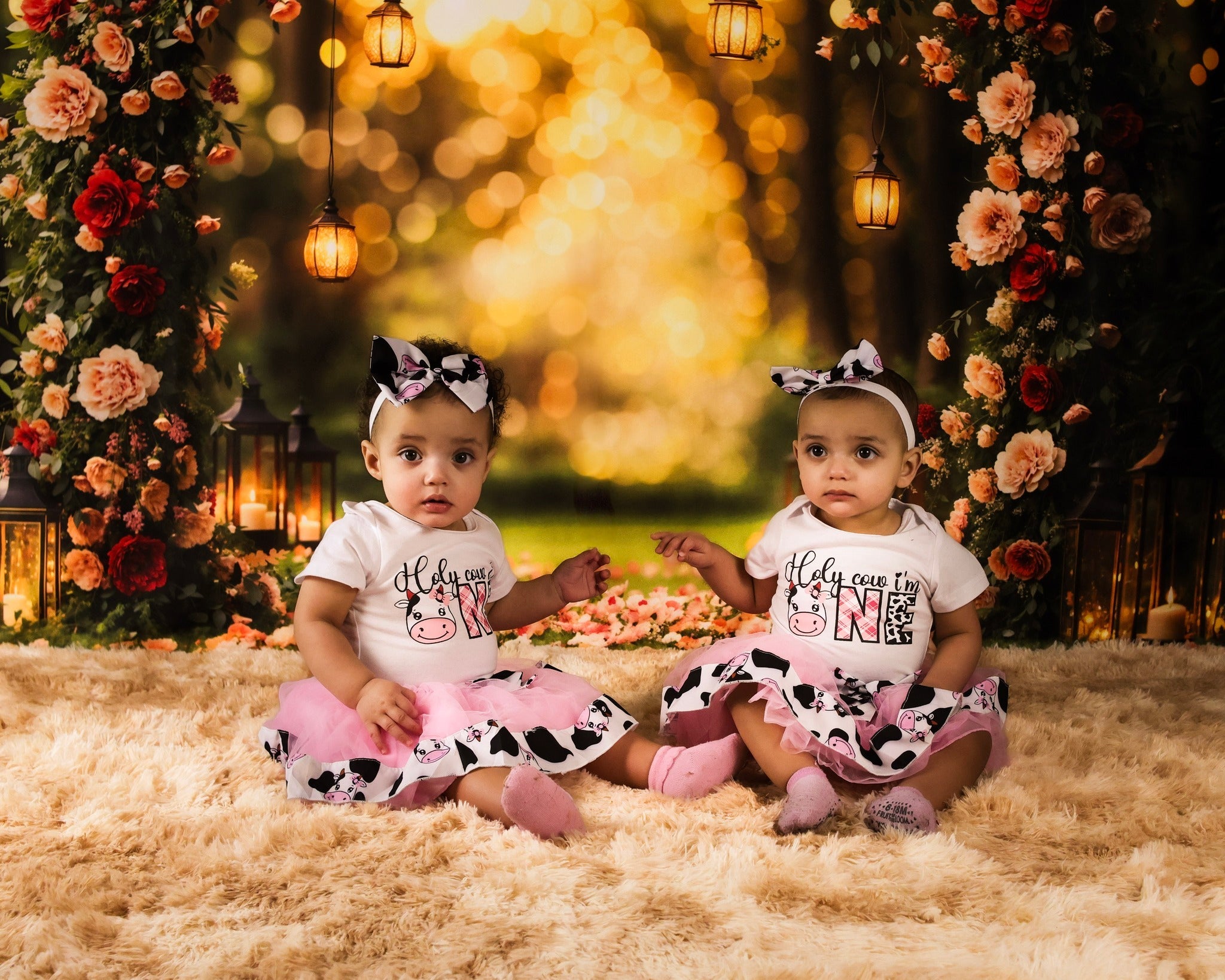 Flower Backdrop Romantic Rose Arch Lanterns Floral Photo Backdrop UK MRR9-81