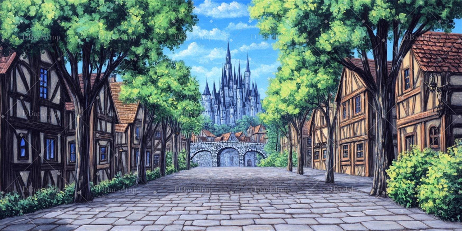 Performance Backdrops Ancient European Village Backdrops for Theater UK CSH59-T37