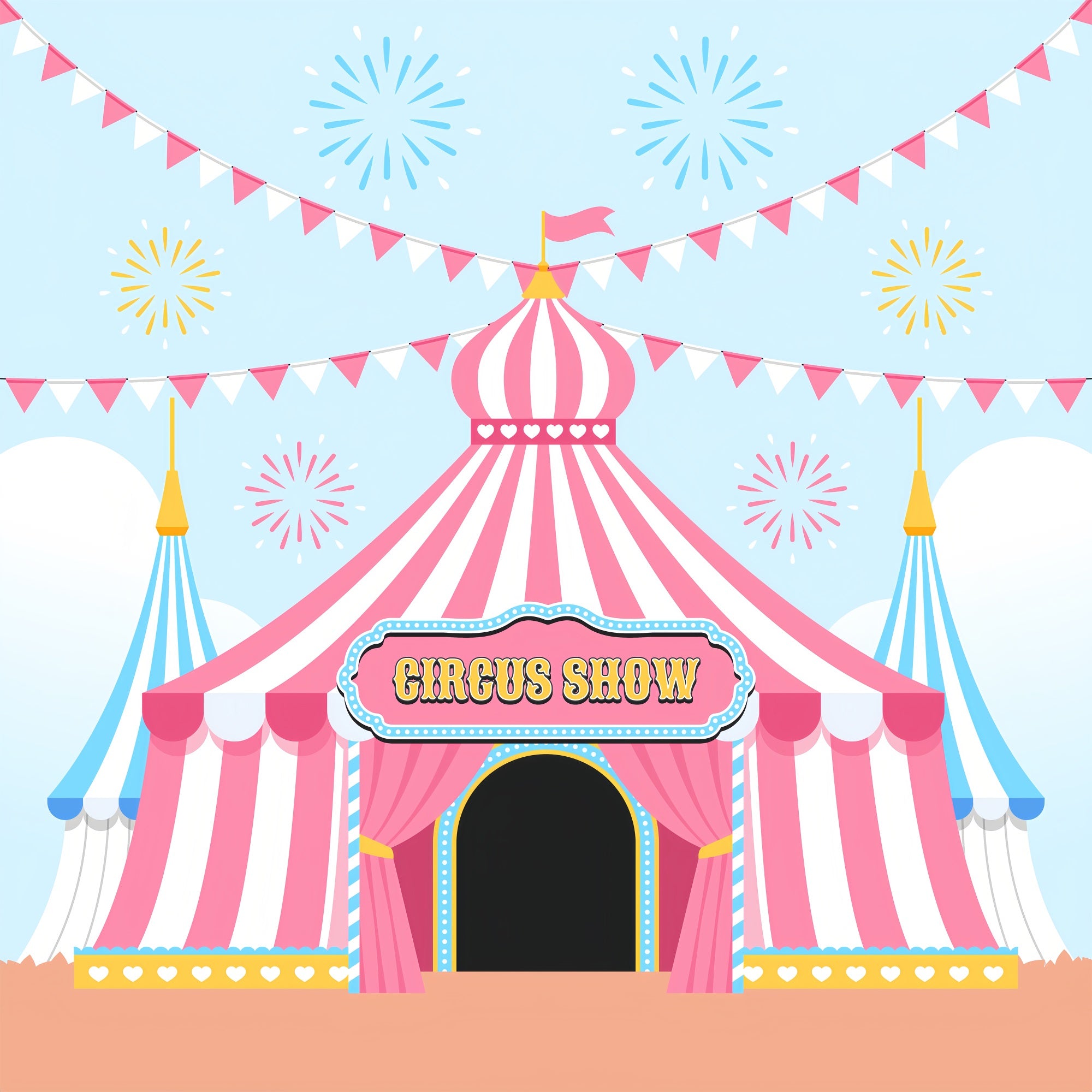 Circus Backdrops Pink Fairytale Tent Carnival Backdrop UK BRP1-168