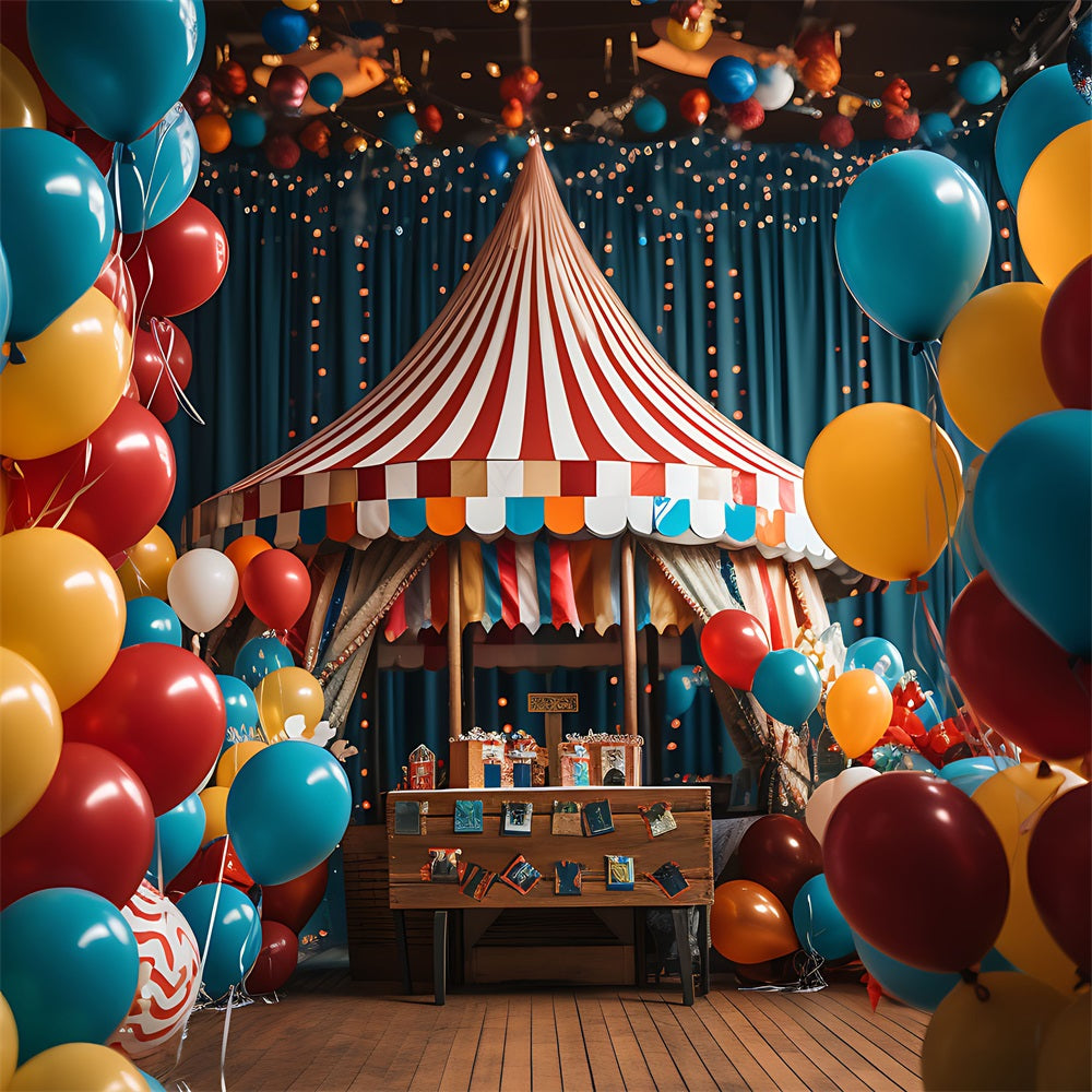 Backdrop Circus Vibrant Balloon Carnival Tent Backdrop UK BRP1-177