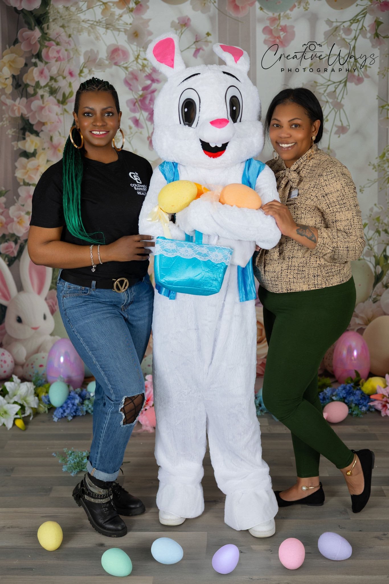 Easter Photo Backdrop Charm Window Rabbits Backdrop UK BRP1-213