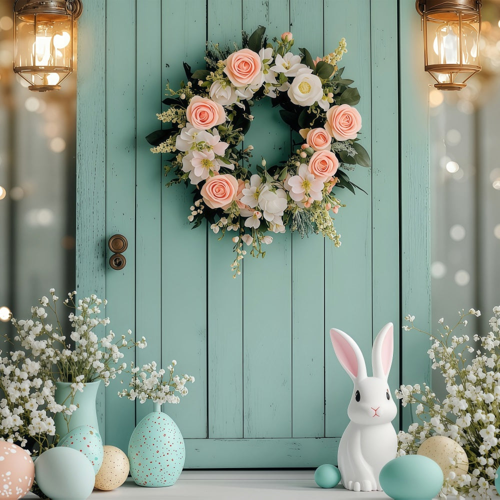 Easter Backdrops Photography Wreath Bunny Egg Springtime Backdrop UK BRP1-220