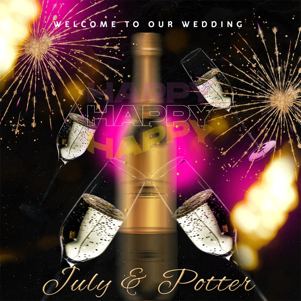 Custom Wedding Photo Backdrops Champagne Toast Celebration Backdrop UK BRP1-396