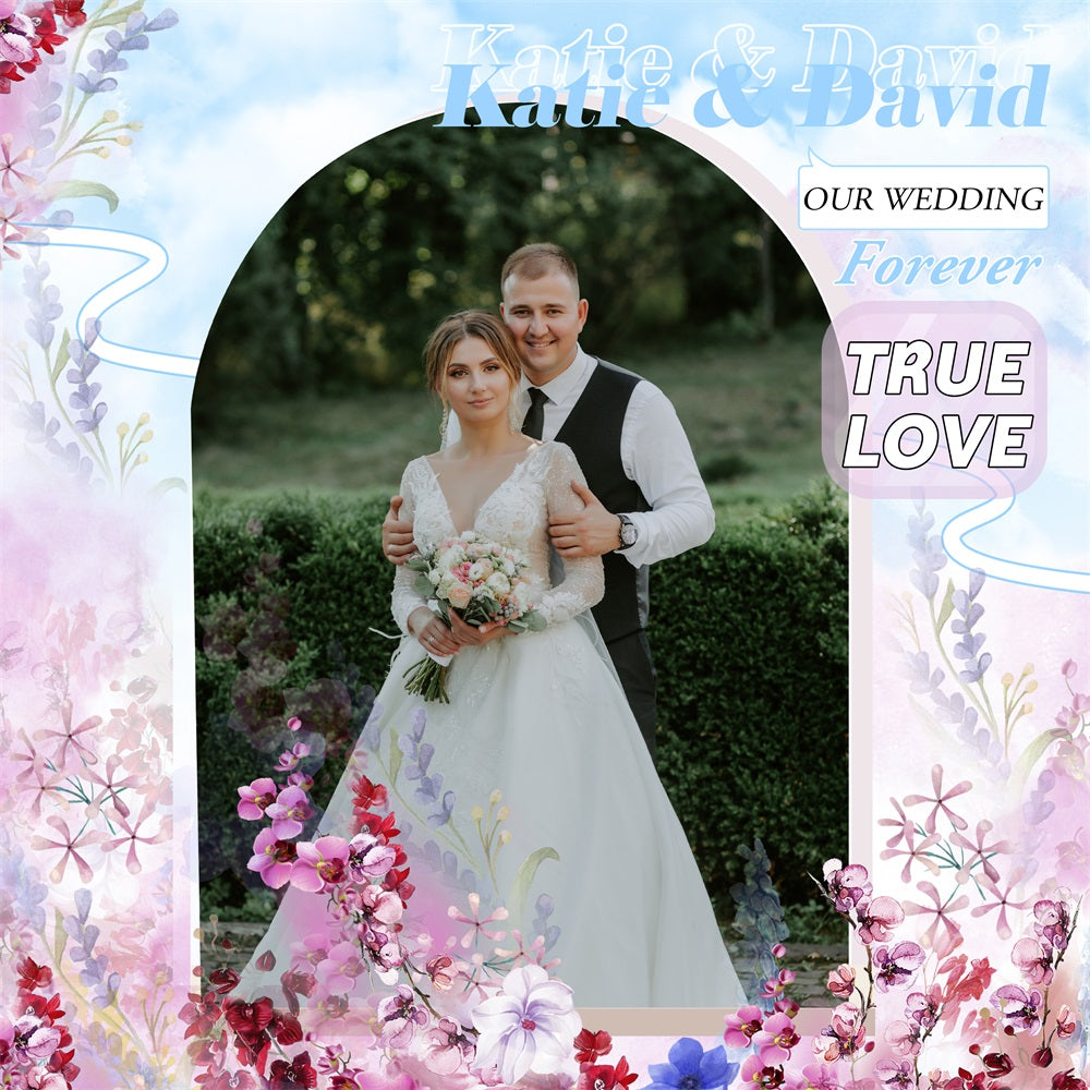 Custom Backdrops Weddings Romantic Blossoms Love Backdrop UK BRP1-399