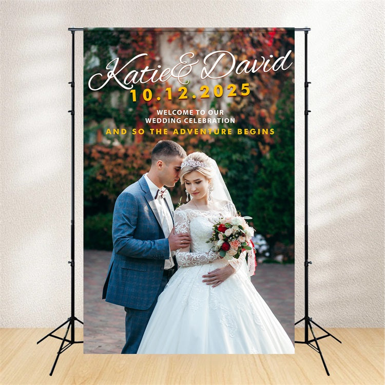 Customized Wedding Backdrop Timeless Autumn Love Backdrop UK BRP1-402