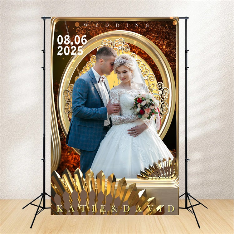 Personalized Backdrop Wedding Golden Glow Photography Backdrop UK BRP1-404