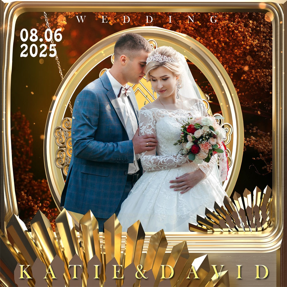 Personalized Backdrop Wedding Golden Glow Photography Backdrop UK BRP1-404