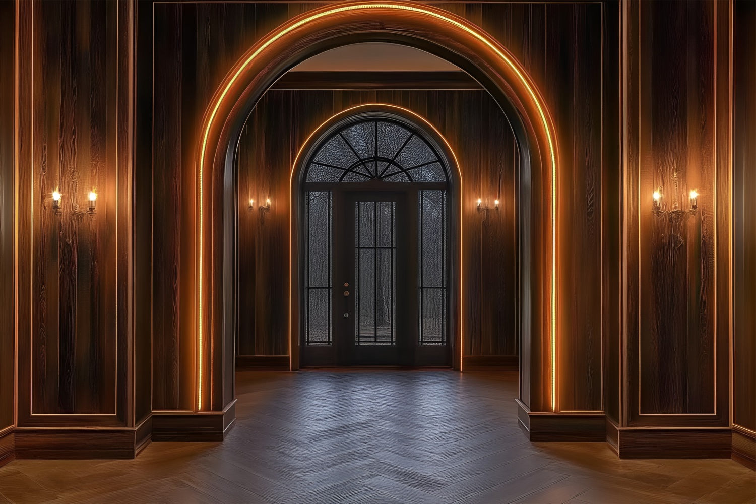 Boudoir Photo Backdrops Vintage Glow Wooden Arch Backdrop UK BRP1-445