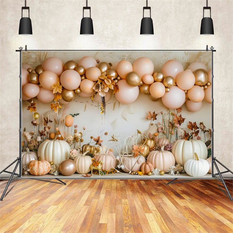 Elegant Balloons Pumpkin Harvest Boho Backdrop UK BRP10-106