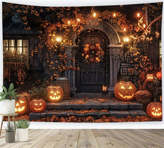 Halloween Photo Backdrops Creepy Haunted Mansion Pumpkins Backdrop UK BRP10-169