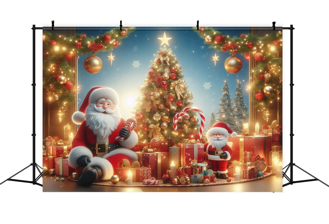 Christmas Backdrop Ideas Santa Gifts Festive Celebration Backdrop UK BRP11-111