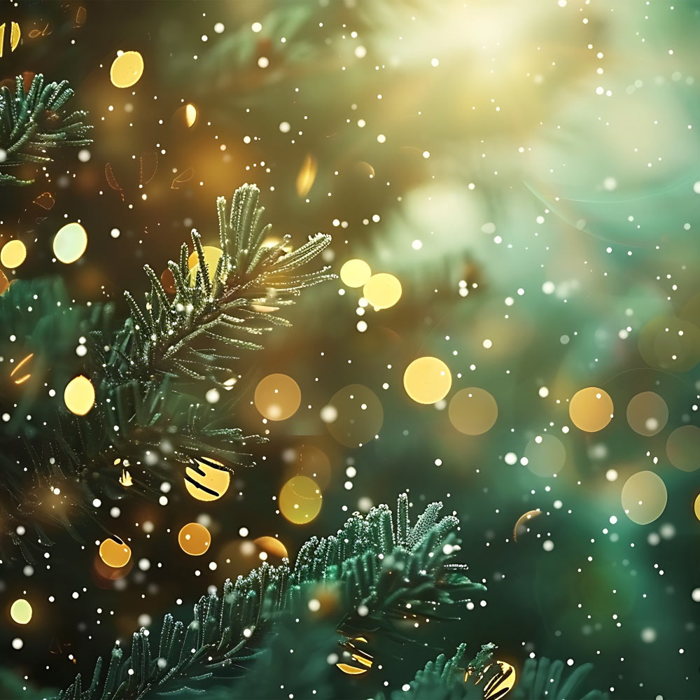 Christmas Photo Backdrops Green Gold Bokeh Shine Backdrop UK BRP11-140