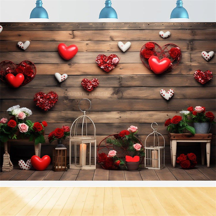 Valentines Day Photoshoot Backdrop Rose Candle Display Backdrop UK BRP11-288