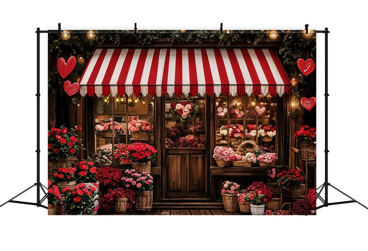 Backdrops Valentines Romantic Rose Heart Shopfront Backdrop UK BRP11-383