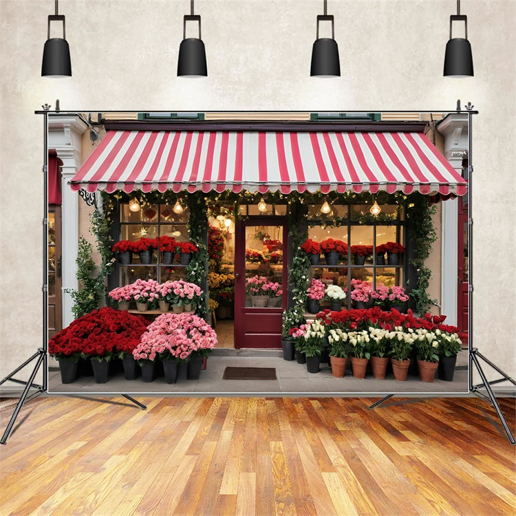 Valentine's Day Photoshoot Backdrop Romantic Flower Shop Backdrop UK BRP11-390