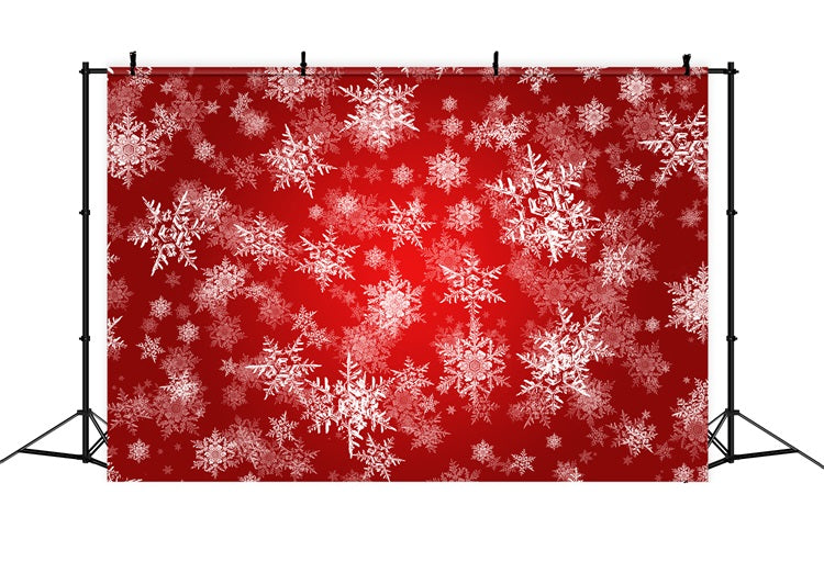 Winter Backdrop Ideas Snowflakes Red Magic Photography Backdrop UK BRP11-457