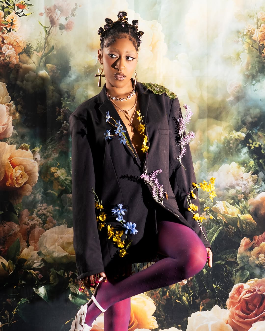 Vintage Photography Backdrop Blossoms Wrapped Soft Fog Backdrop UK BRP11-553