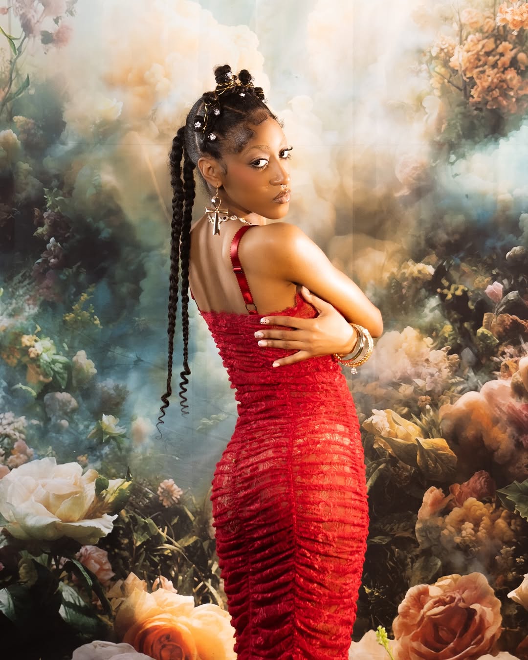 Vintage Photography Backdrop Blossoms Wrapped Soft Fog Backdrop UK BRP11-553