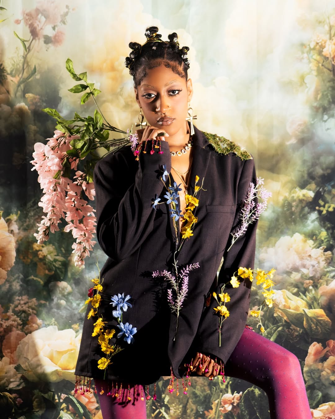 Vintage Photography Backdrop Blossoms Wrapped Soft Fog Backdrop UK BRP11-553