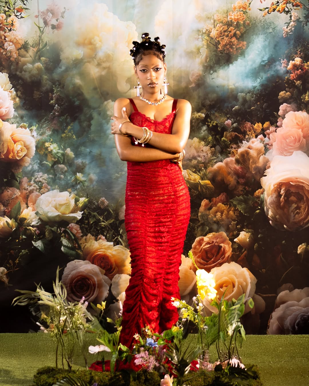 Vintage Photography Backdrop Blossoms Wrapped Soft Fog Backdrop UK BRP11-553