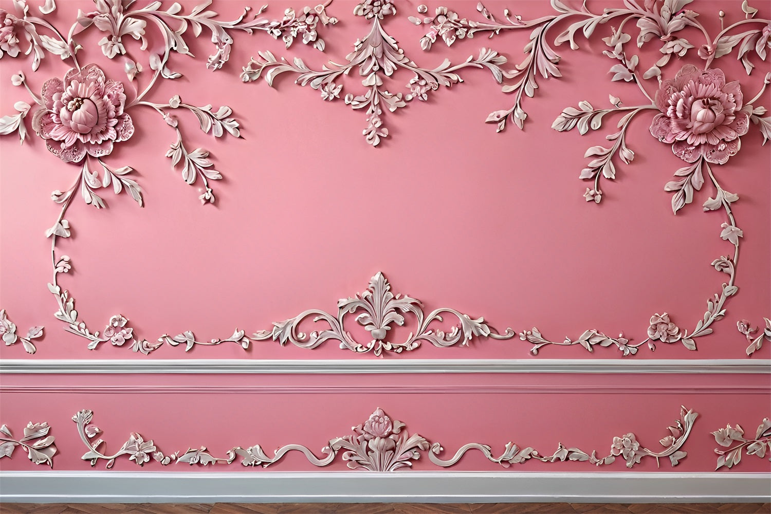 Vintage Photo Backdrop Retro Wall Pink Carvings Backdrop UK BRP11-575