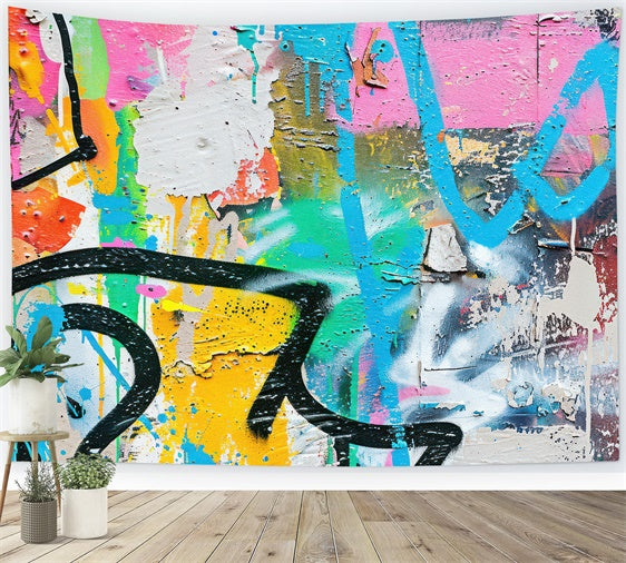 Graffiti Backdrop Colorful Art Wall Photography Backdrop UK BRP12-143
