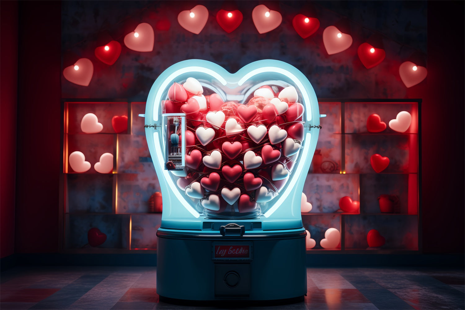 Valentine Photography Backdrop Heart Shaped Candy Machine Backdrop UK BRP12-163