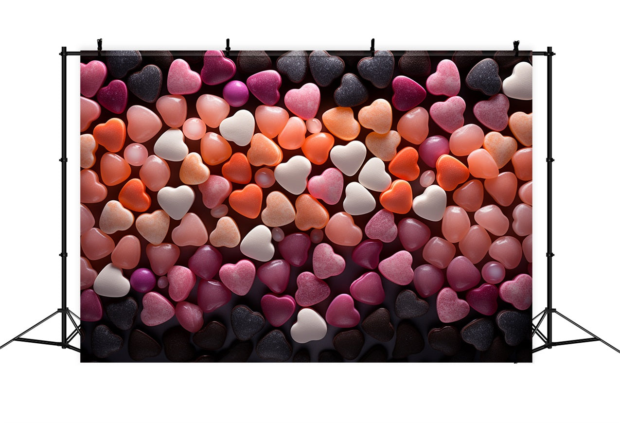 Valentines Heart Backdrop Colorful Heart Shaped Candy Backdrop UK BRP12-165