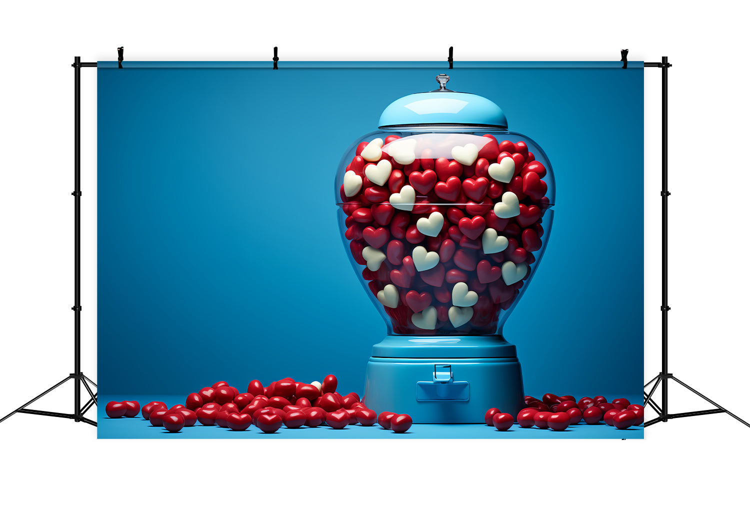 Valentine Backdrops Photography Blue Candy Machine Heart Backdrop UK BRP12-166