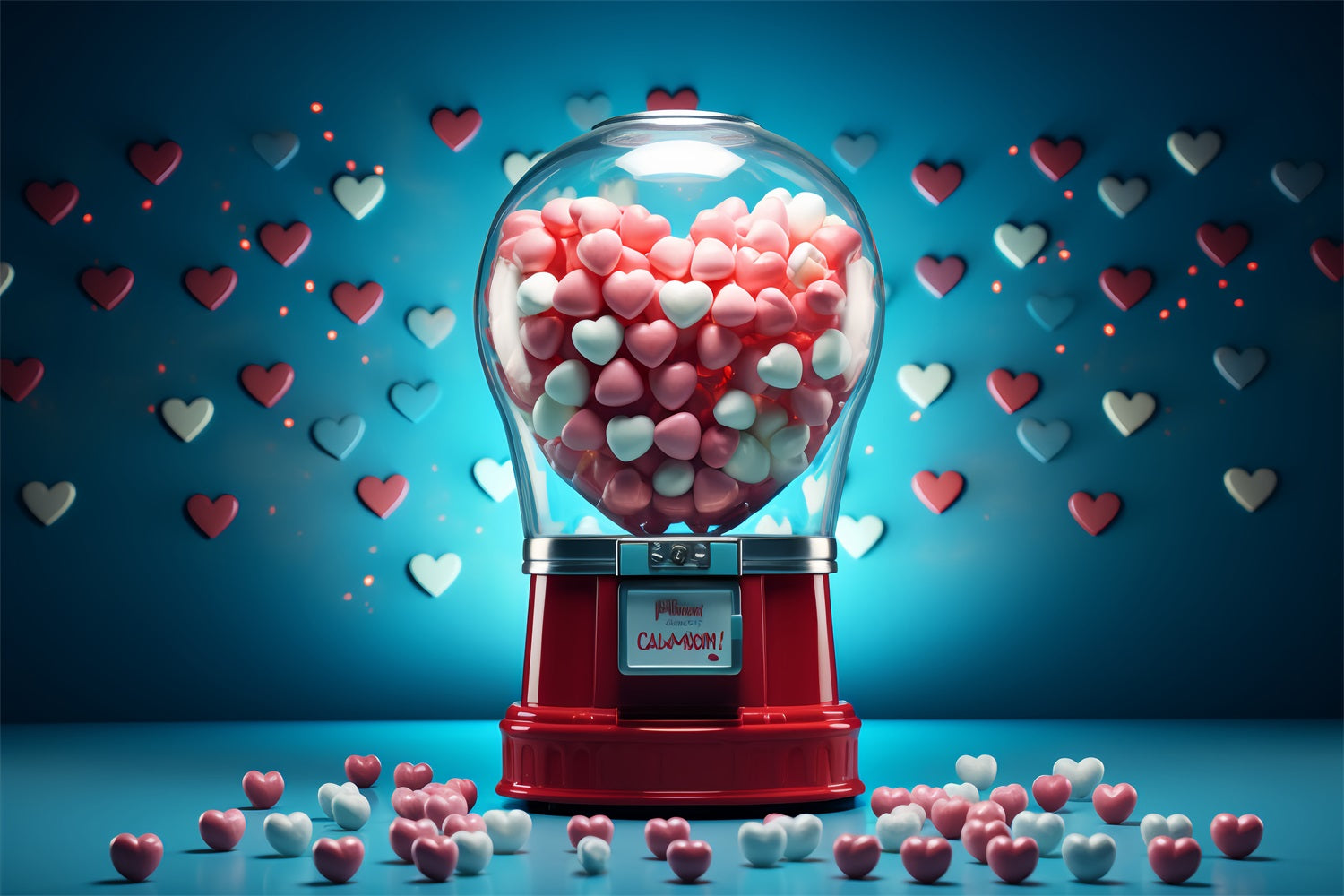 Valentine's Day Backdrop Ideas Red Candy Machine Heart Backdrop UK BRP12-167